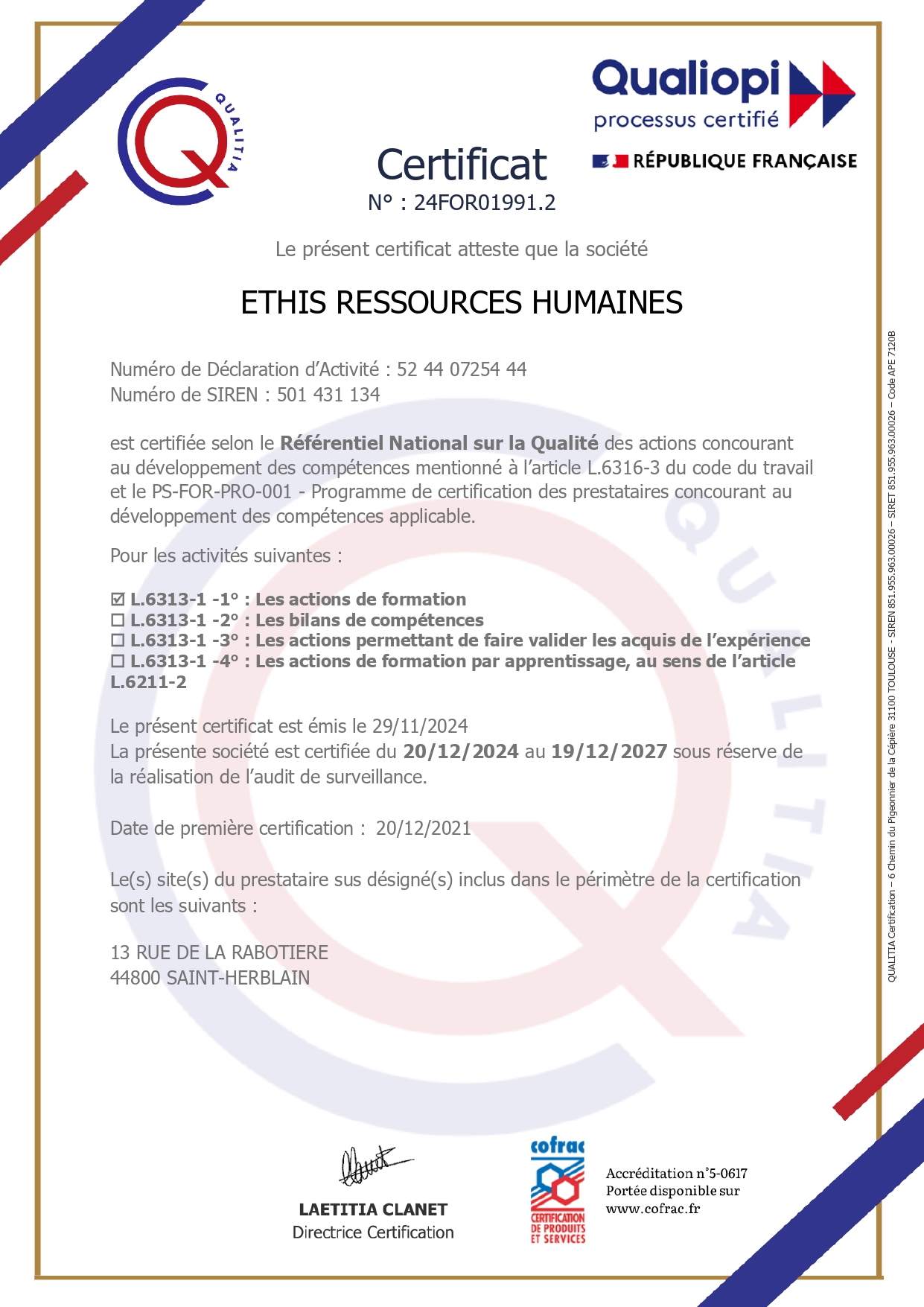 certificat